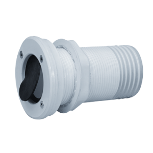 allpa Kunststof huiddoorvoer met anti-terugslagklep, Ø55mm draad, tule aansl. 50mm, flensmaat 50mm