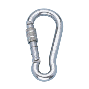 RVS karabijnhaken met schroefkous